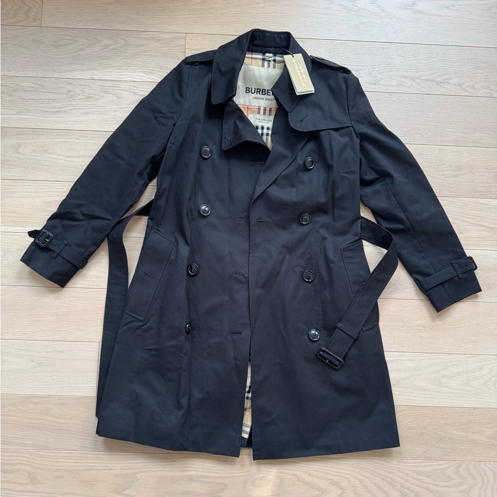 Burberry Chelsea Black Trench Coat Womens UK 8 US 6 - Retail $2990